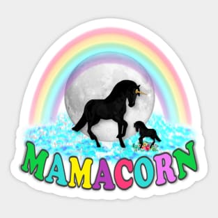 Unicorn. Mother Mamacorn and Baby Unicorn Sticker